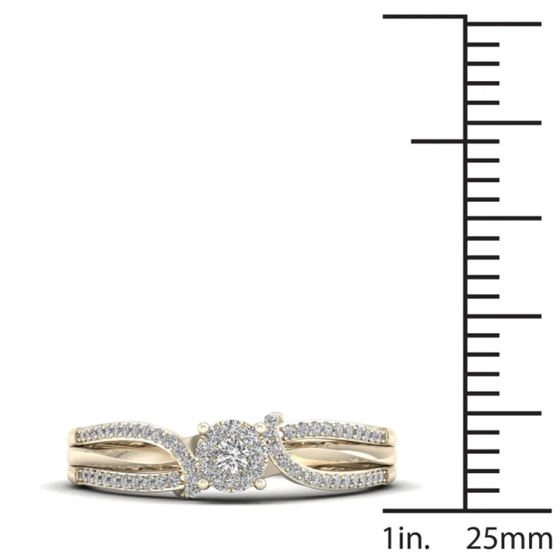 De Couer 1/5ct TDW Diamond Cluster Engagement Ring sold by Zulily