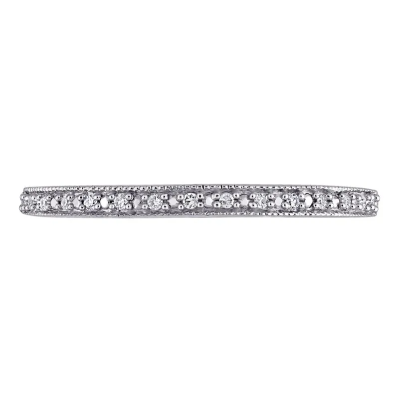Miadora 10k White Gold Diamond Accent Stackable Wedding Band Ring sold by Zulily