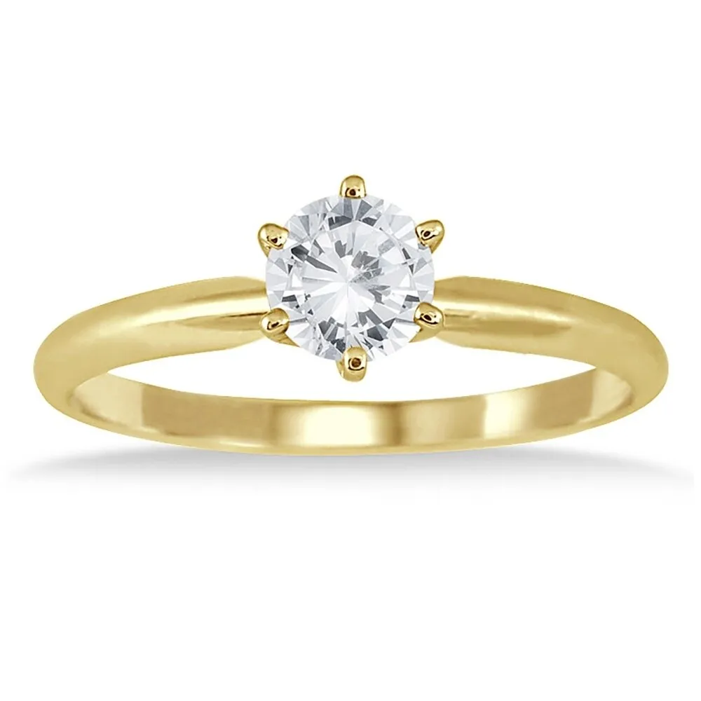1/2 Carat Diamond Solitaire Ring in 14K Yellow Gold sold by Zulily