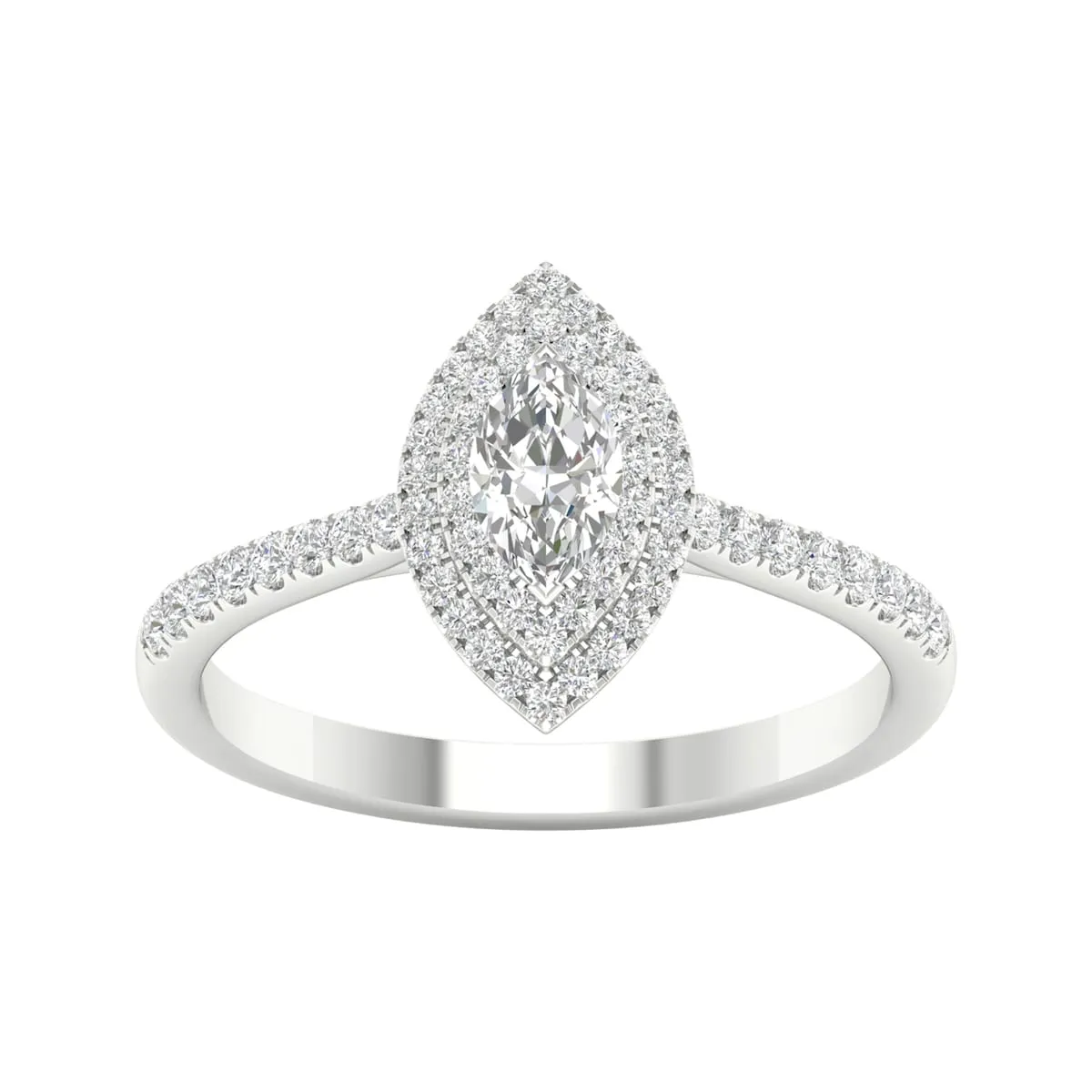 1/2ct TDW Diamond Halo Ring in 10k Gold by De Couer sold by Zulily