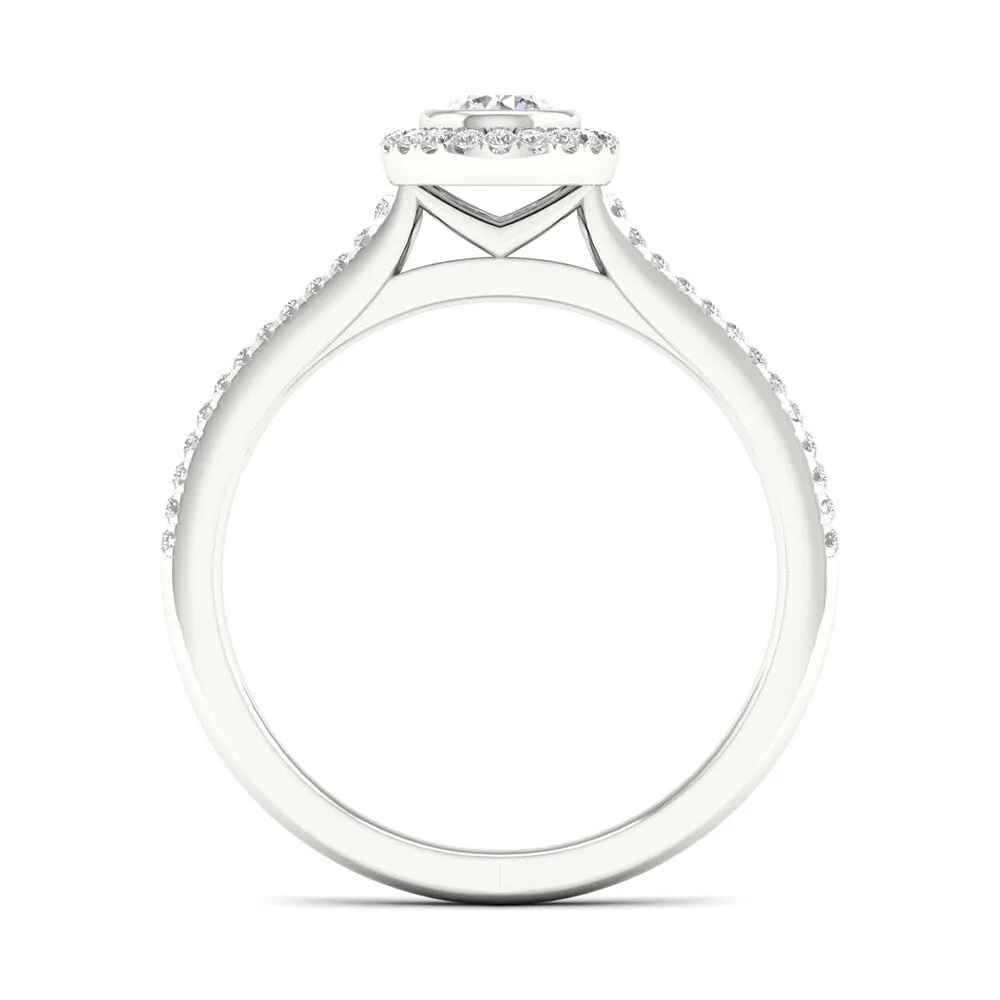 De Couer 10k Gold 3/8ct TDW Diamond Halo Bridal Ring sold by Zulily product image thumbnail 3