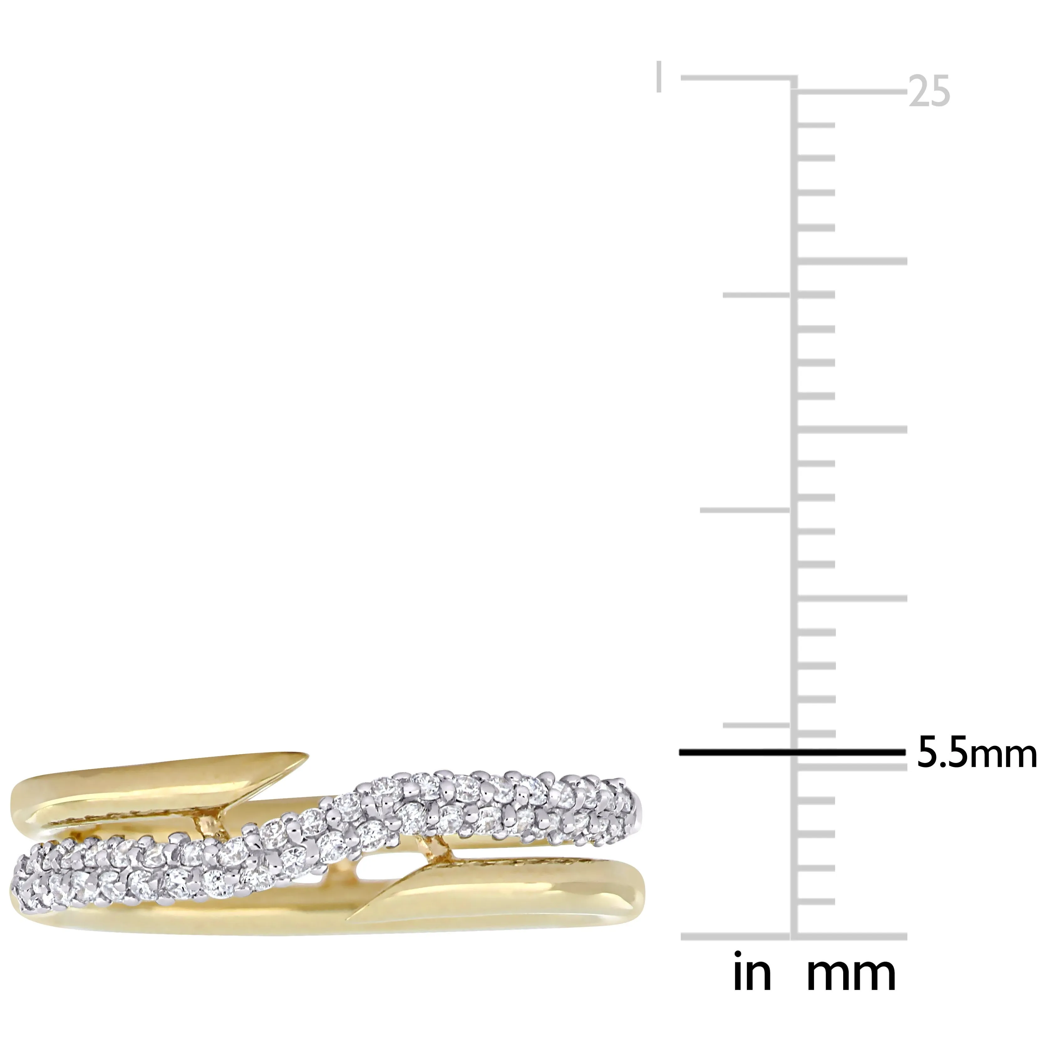 Miadora 1/3ct TW Diamond Twist Ring in 10k Yellow Gold sold by Zulily product image thumbnail 3