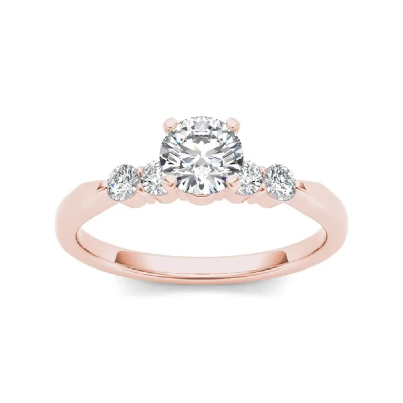 De Couer IGI Certified 14k Rose Gold 1/2ct TDW Princess-cut Diamond Classic Engagement Ring - Pink sold by Zulily