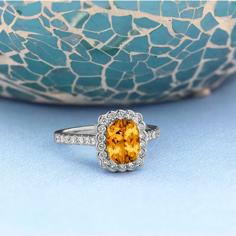 Auriya Vintage 1 1/3ct Cushion-cut Citrine Halo Diamond Engagement Ring 1/2ctw 14k Gold sold by Zulily
