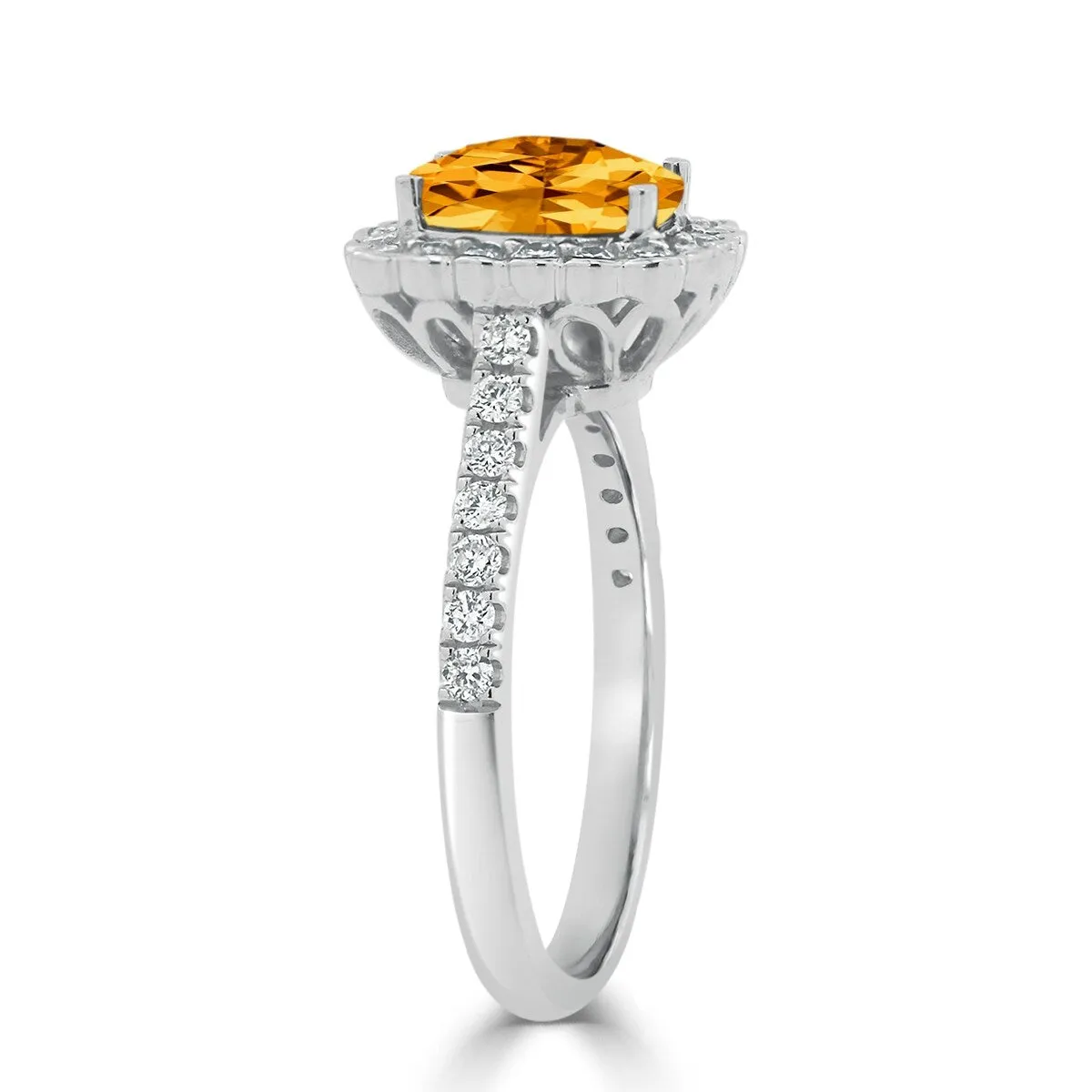 Auriya Vintage 1 1/3ct Cushion-cut Citrine Halo Diamond Engagement Ring 1/2ctw 14k Gold sold by Zulily product image thumbnail 4