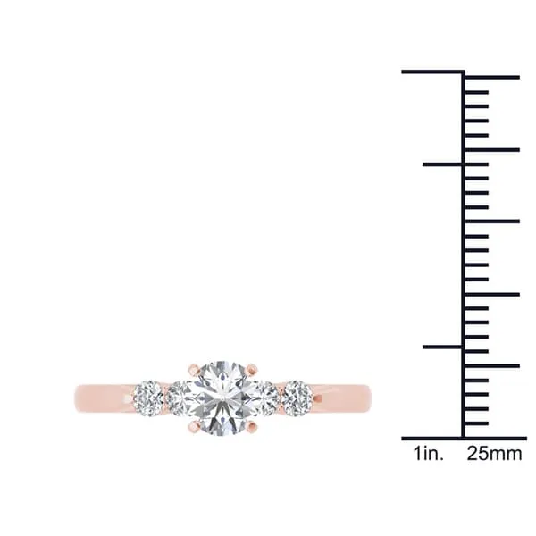 De Couer IGI Certified 14k Rose Gold 1/2ct TDW Princess-cut Diamond Classic Engagement Ring - Pink sold by Zulily product image thumbnail 4