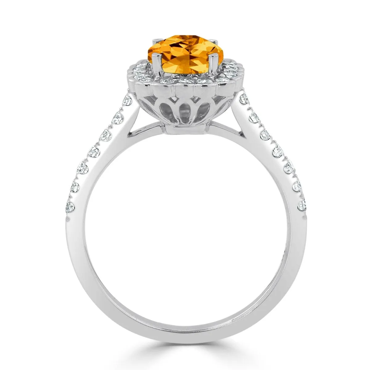 Auriya Vintage 1 1/3ct Cushion-cut Citrine Halo Diamond Engagement Ring 1/2ctw 14k Gold sold by Zulily product image thumbnail 5