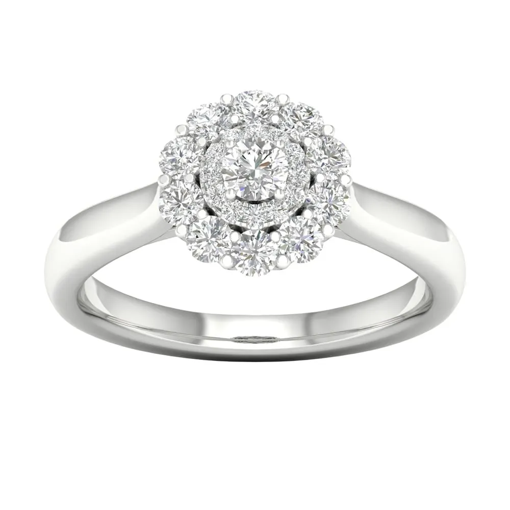 De Couer 14k Gold 3/4ct TDW Diamond Halo Ring sold by Zulily product image thumbnail 2