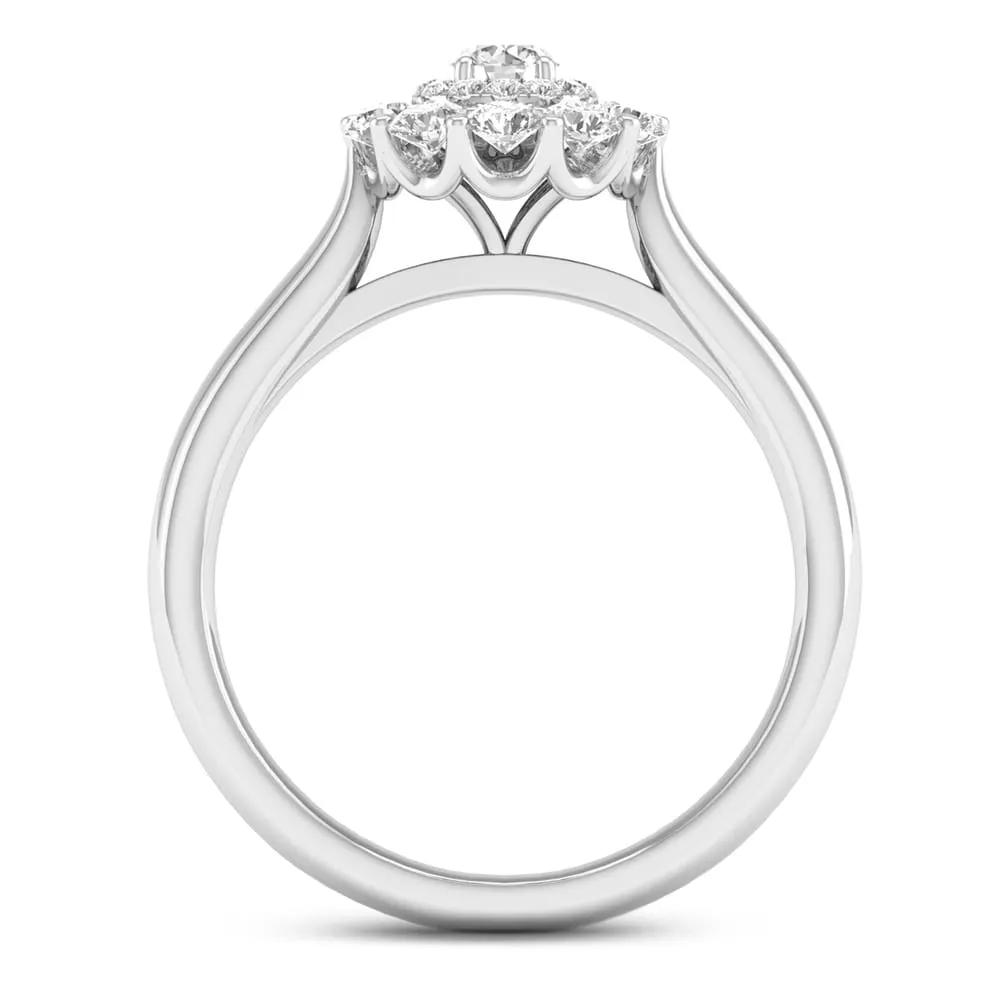 De Couer 14k Gold 3/4ct TDW Diamond Halo Ring sold by Zulily product image thumbnail 4