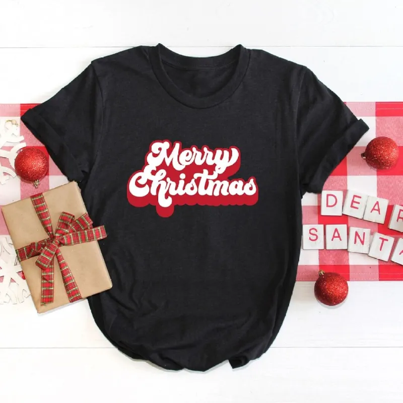 Retro Merry Christmas Short Sleeve Tee sold by Zulily