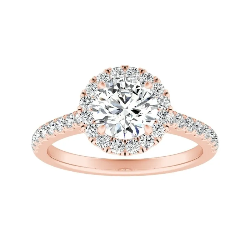 Auriya 14k Gold 1 1/2ct Moissanite Halo Diamond Engagement Ring 3/8ctw sold by Zulily