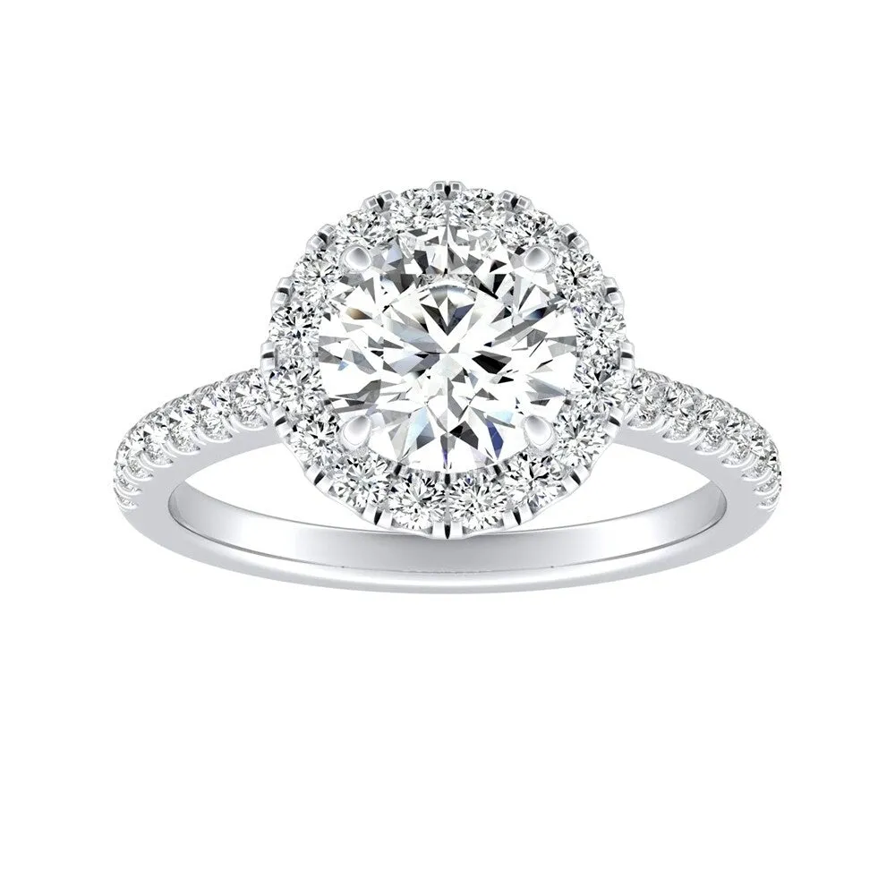 Auriya 14k Gold 1 1/2ct Moissanite Halo Diamond Engagement Ring 3/8ctw sold by Zulily product image thumbnail 2