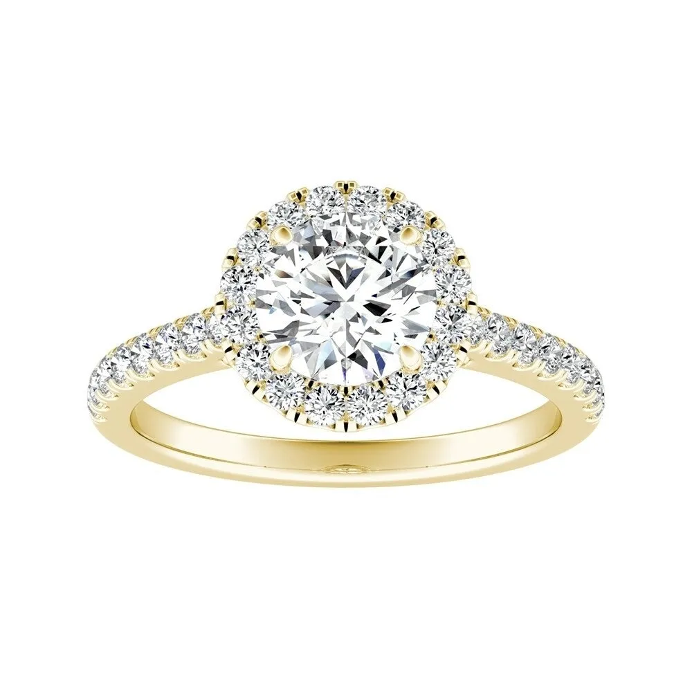 Auriya 14k Gold 1 1/2ct Moissanite Halo Diamond Engagement Ring 3/8ctw sold by Zulily product image thumbnail 3