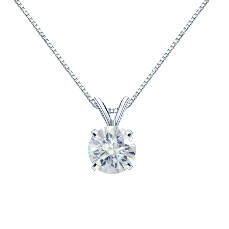 Auriya Platinum 3 1/2ctw Round Solitaire Moissanite Necklace - 9.8 mm sold by Zulily