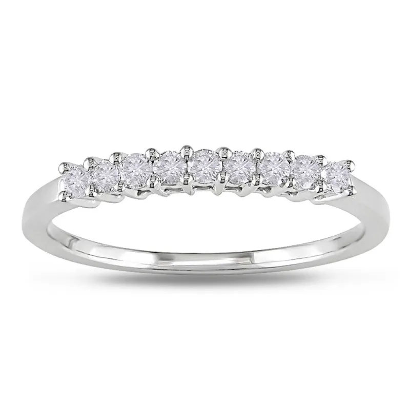 Miadora 10k White Gold 1/4ct TDW Diamond Band sold by Zulily