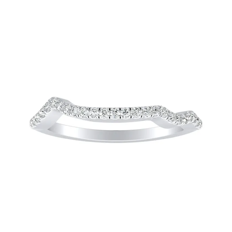 Auriya Platinum 1/6ctw Curved Diamond Wedding Band sold by Zulily