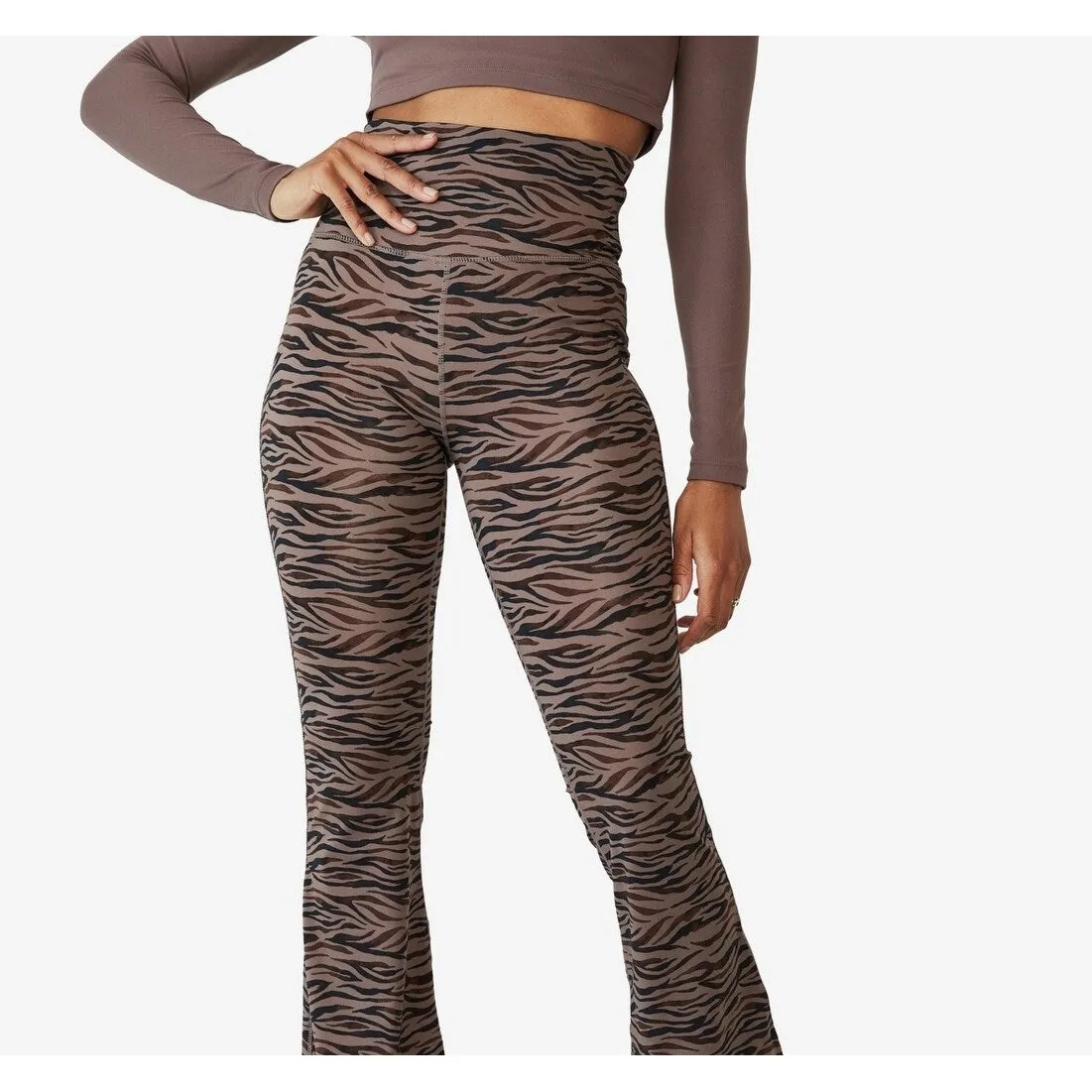 COTTON ON Women's Contouring Yoga Flare Pants Brown Size X-Small sold by Zulily product image thumbnail 2