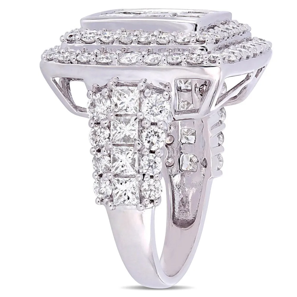 Miadora Signature Collection 14k White Gold 5ct TDW Diamond Cluster Double Halo Engagement Ring sold by Zulily product image thumbnail 4