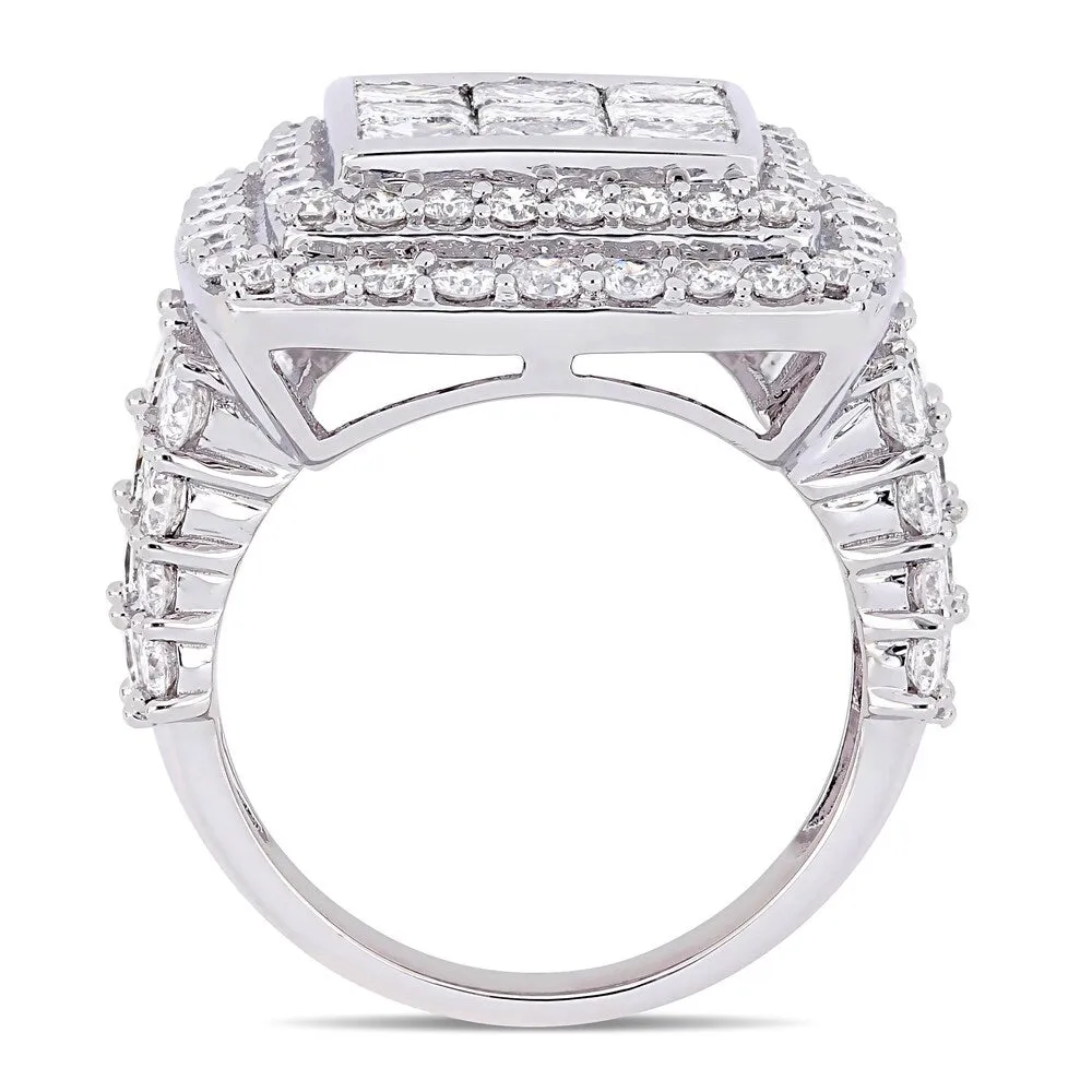 Miadora Signature Collection 14k White Gold 5ct TDW Diamond Cluster Double Halo Engagement Ring sold by Zulily product image thumbnail 3