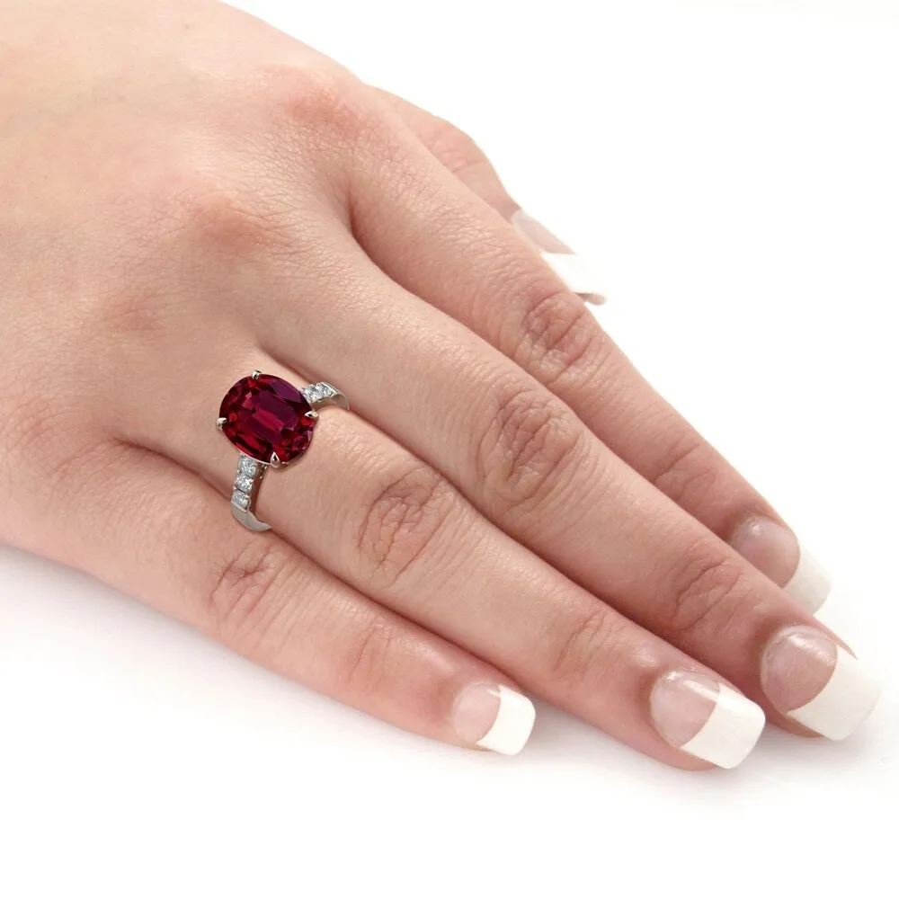 Auriya 6 1/2ct Oval-cut Red Ruby and Diamond Ring 3/8ctw 18K Gold sold by Zulily product image thumbnail 5