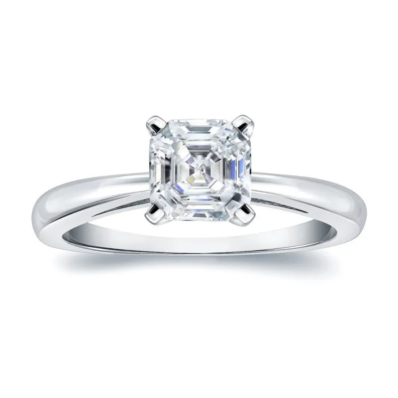 Auriya 14k Gold 3/4ctw Solitaire Asscher-cut Diamond Engagement Ring Certified sold by Zulily