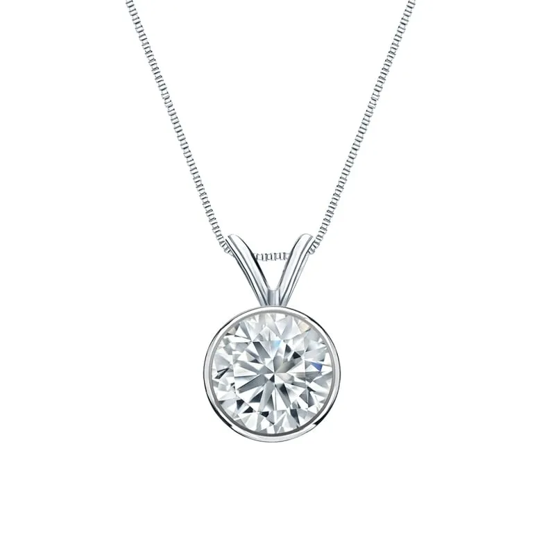 Auriya Platinum 2.50ctw Round Solitaire Lab Grown Diamond Necklace Bezel (H-I VS) - 2.5 sold by Zulily