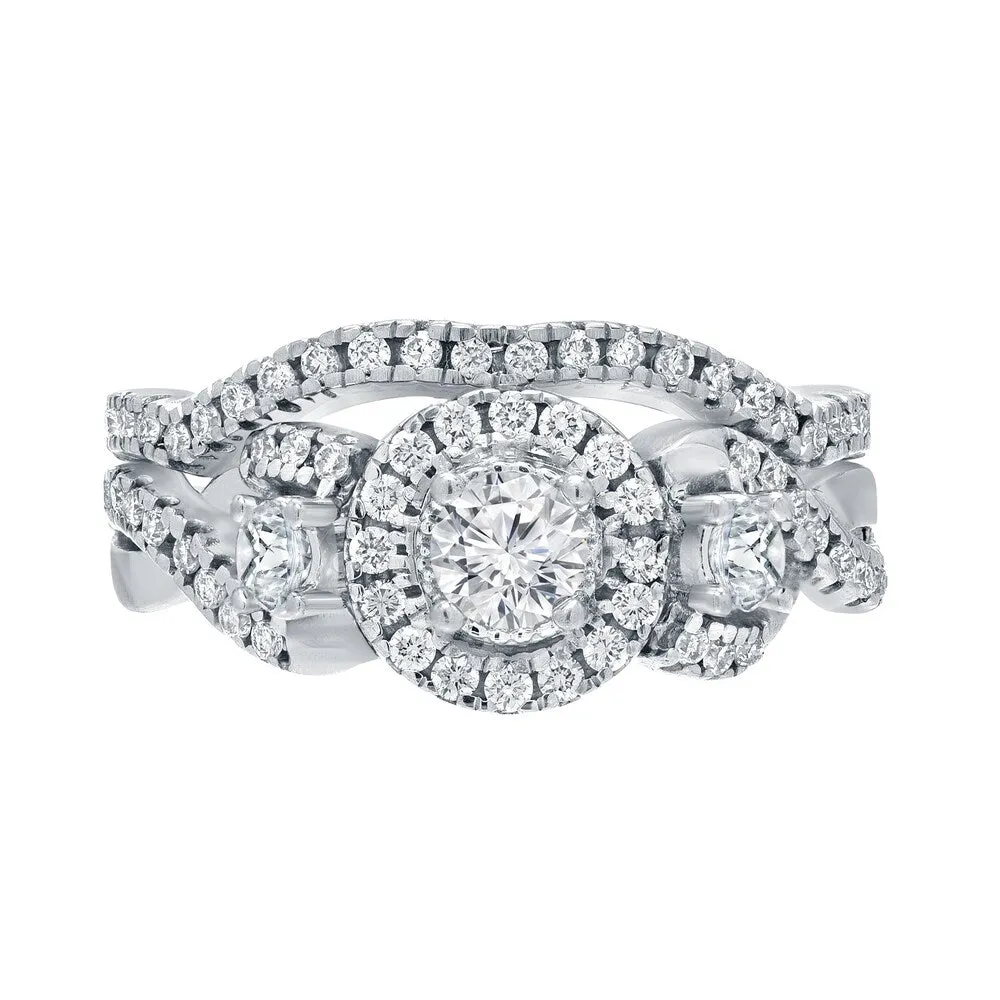 14k Gold 3/4ct TDW Braided Infinity Inspired Diamond Halo Engagement Ring Set by Auriya sold by Zulily product image thumbnail 4