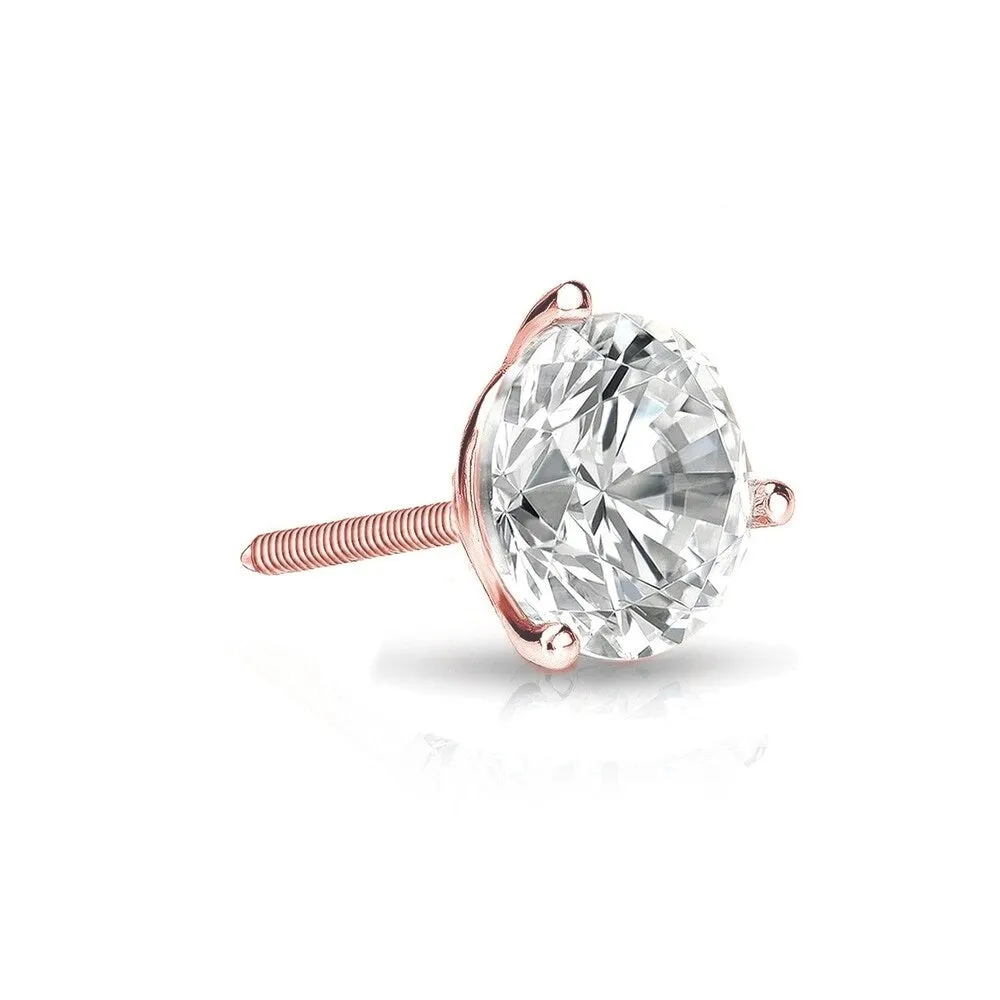 Auriya 1/4ctw 3-Prong Martini Round Diamond SINGLE STUD (1) Earring 14k Gold sold by Zulily product image thumbnail 5