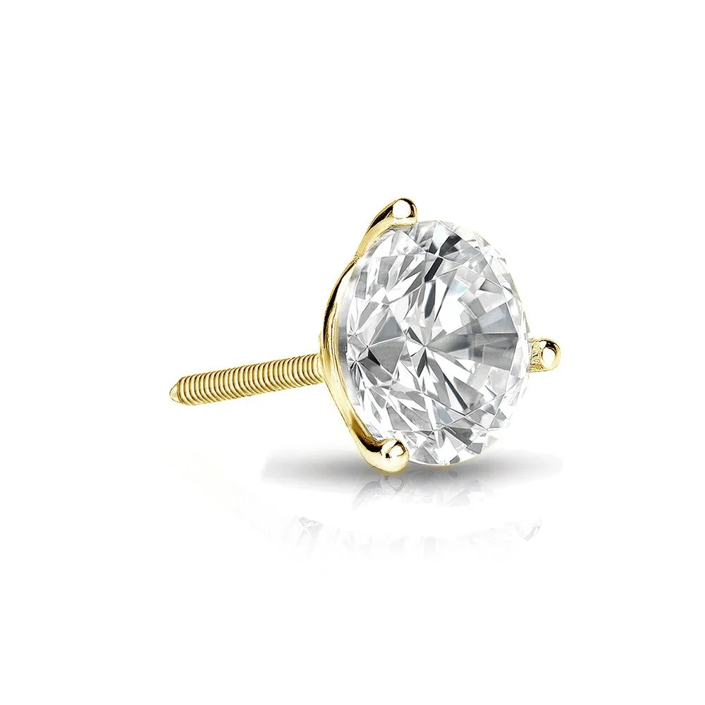 Auriya 1/4ctw 3-Prong Martini Round Diamond SINGLE STUD (1) Earring 14k Gold sold by Zulily
