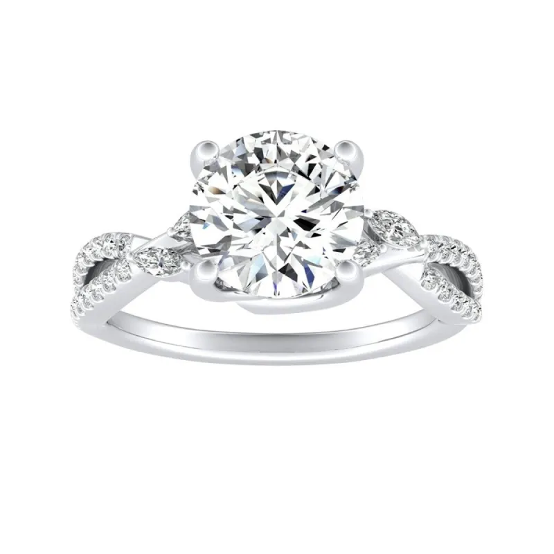 Auriya 14k Gold Nature Inspired 3ct Moissanite and 1/4ctw Diamond Engagement Ring sold by Zulily