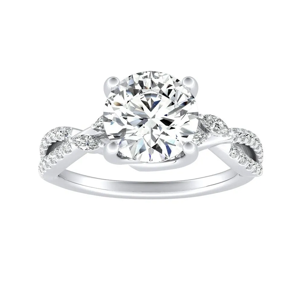 Auriya 14k Gold Nature Inspired 3ct Moissanite and 1/4ctw Diamond Engagement Ring sold by Zulily