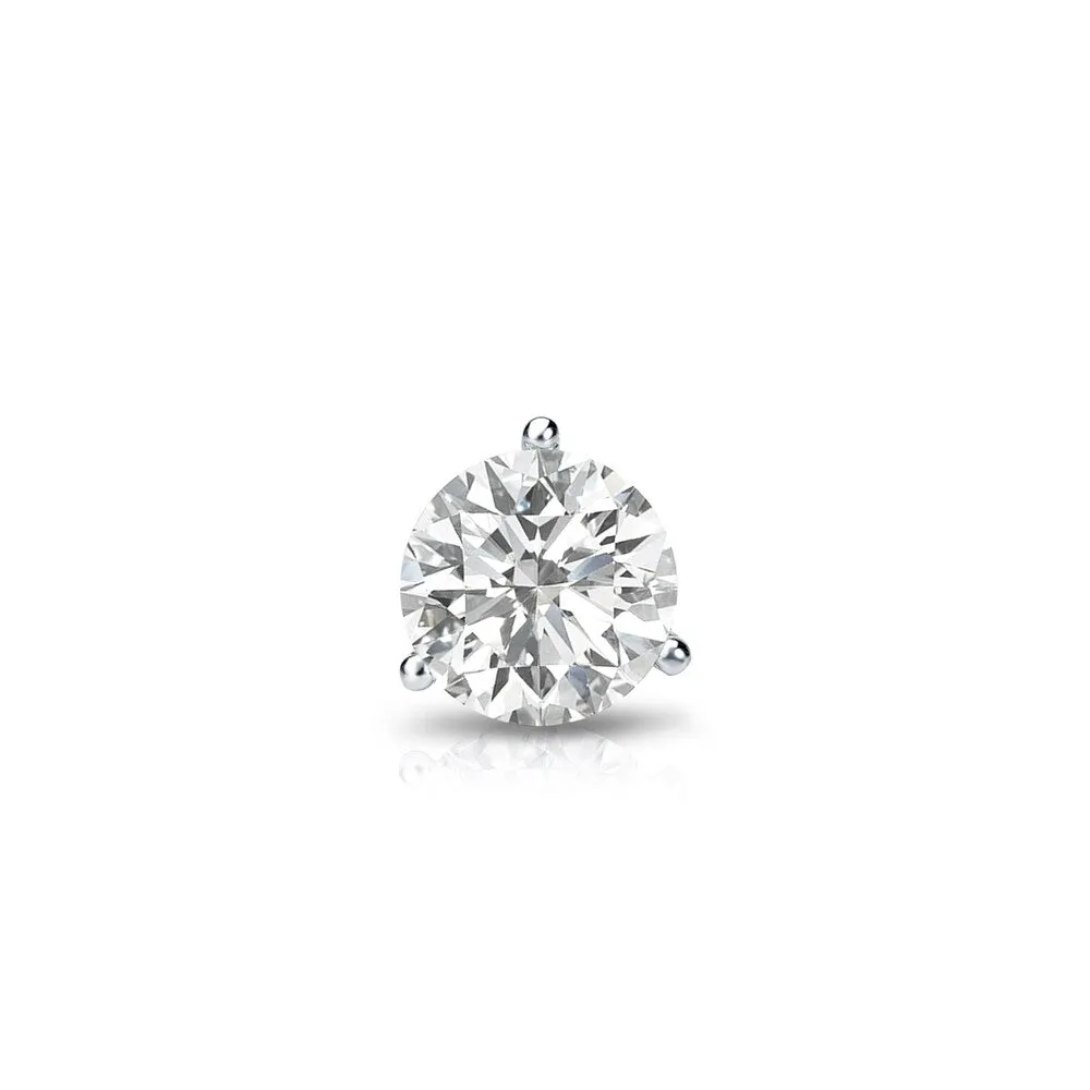 Auriya 1/4ctw 3-Prong Martini Round Diamond SINGLE STUD (1) Earring 14k Gold sold by Zulily product image thumbnail 3