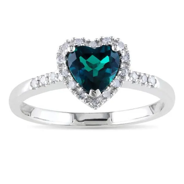 Miadora 10k Gold Gemstone and 1/10ct TDW Diamond Heart Ring sold by Zulily