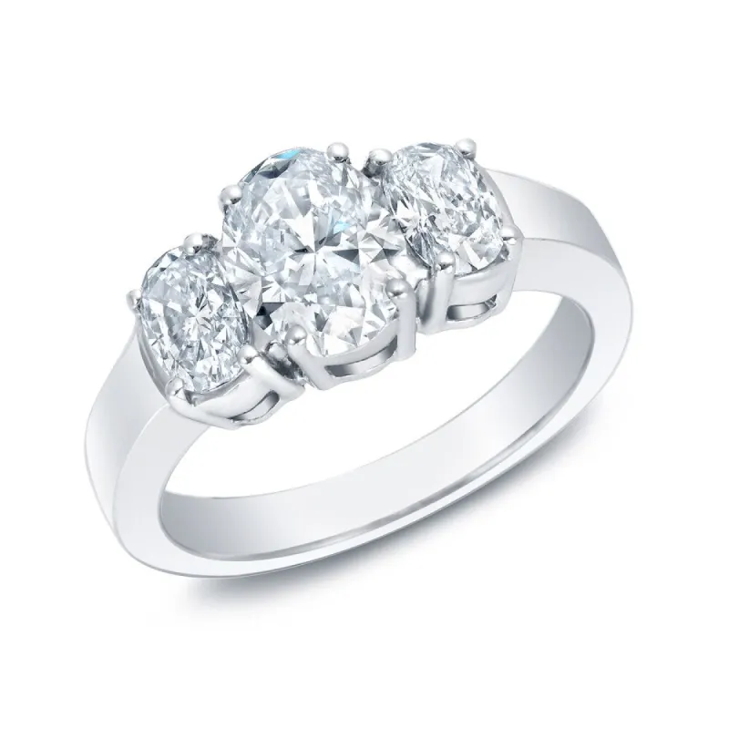 Auriya 14k Gold Certified 2ctw Oval Shaped 3-Stone Diamond Engagement Ring made by Zulily