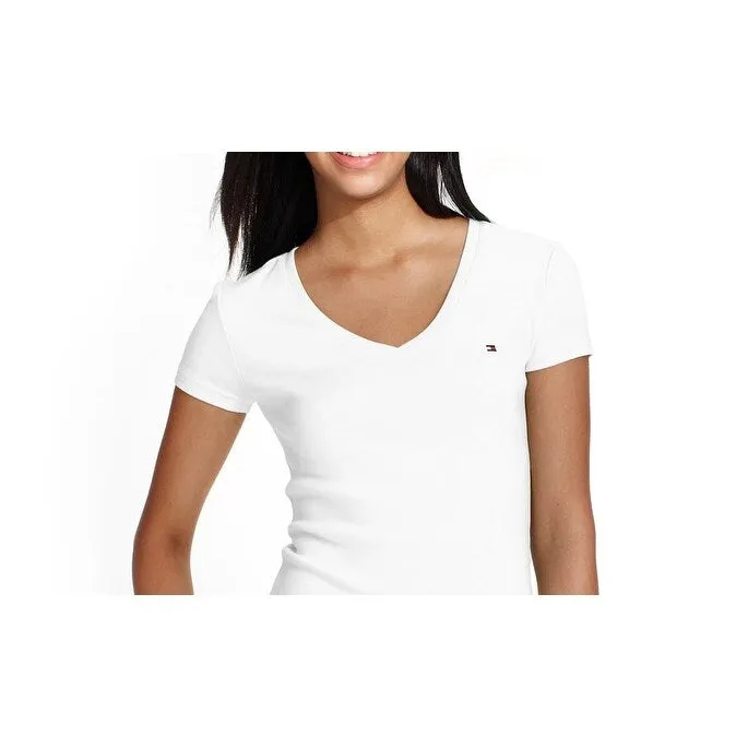 Tommy Hilfiger Women's V-Neck T-Shirt White Size XX Large sold by Zulily product image thumbnail 2