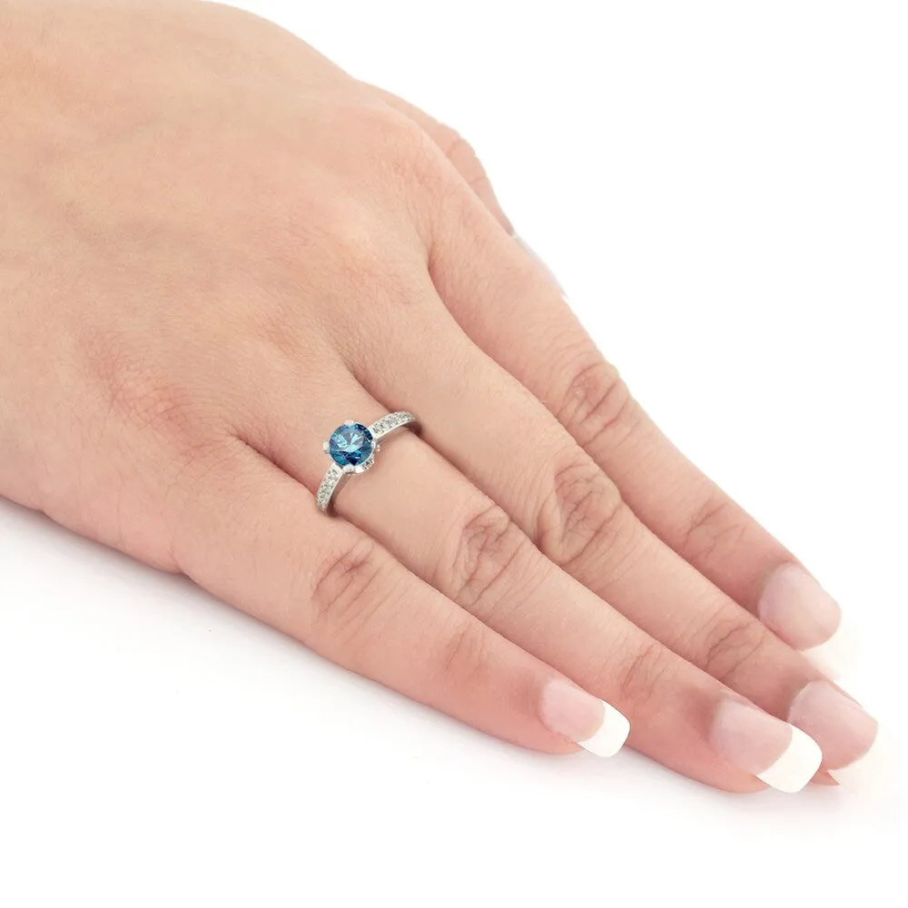 Auriya 14k Gold 1 1/3ctw Round Blue Diamond Engagement Ring sold by Zulily product image thumbnail 4