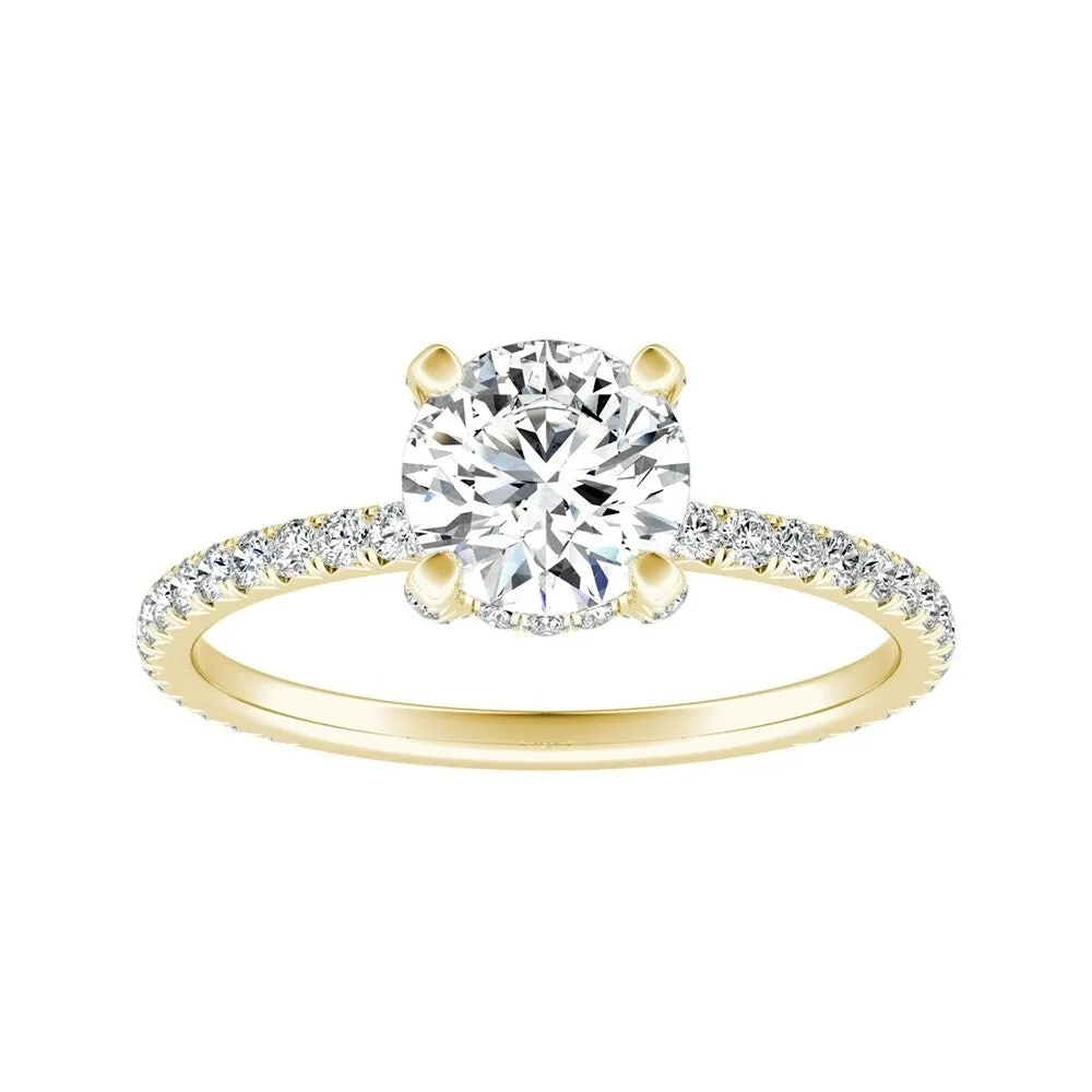 Auriya 14k Gold Classic 3ct Moissanite and Diamond Engagement Ring 1/3ctw sold by Zulily product image thumbnail 2