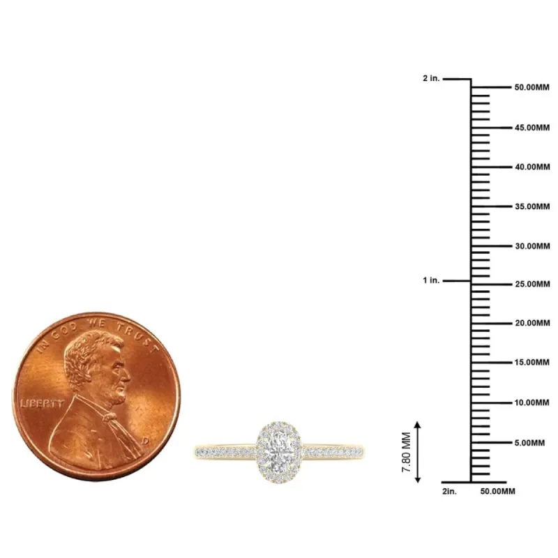 3/8ct TDW Diamond Halo Ring in 10k Gold by De Couer sold by Zulily