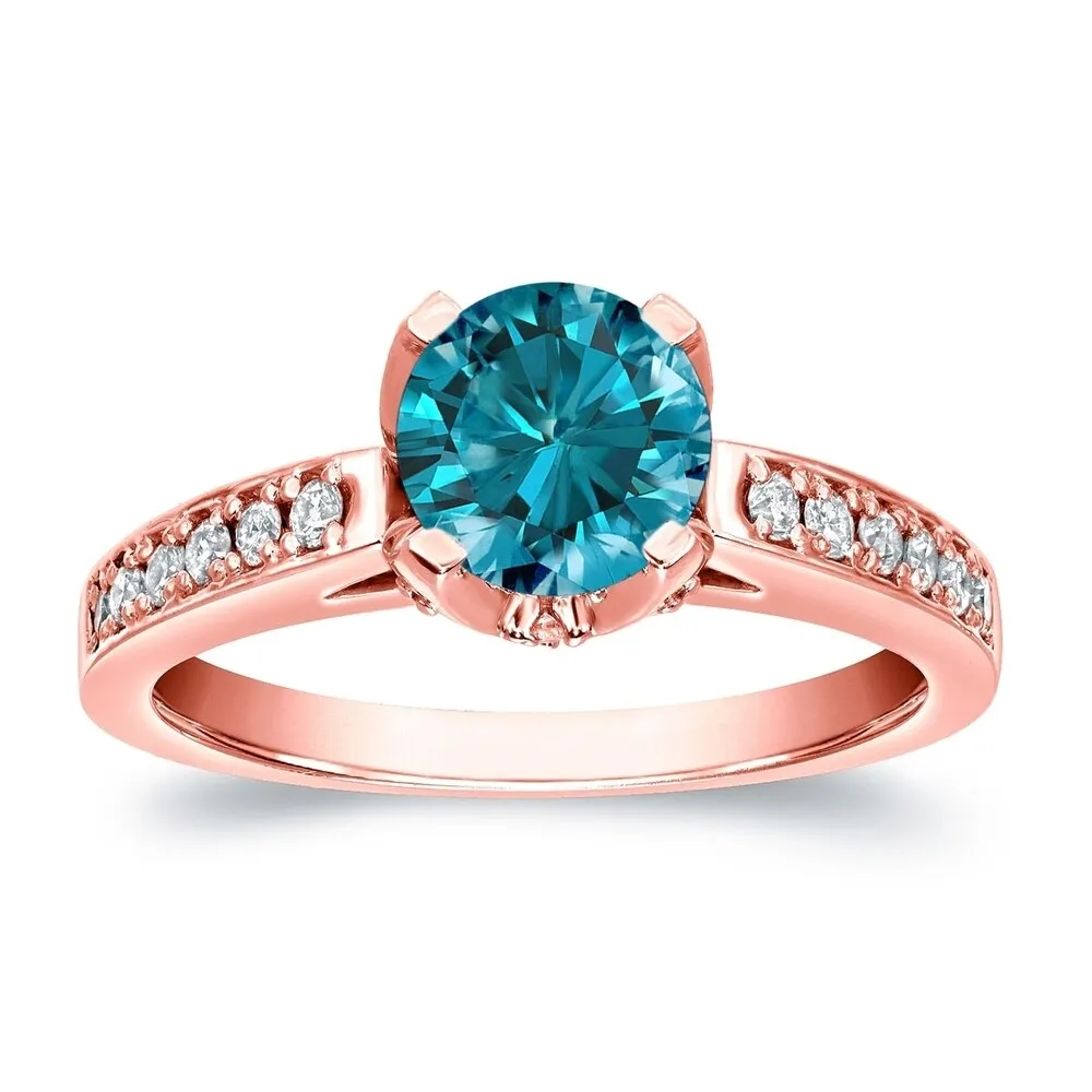 Auriya 14k Gold 1 1/3ctw Round Blue Diamond Engagement Ring sold by Zulily product image thumbnail 2