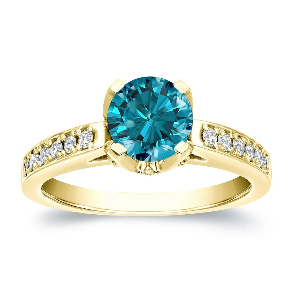 Auriya 14k Gold 1 1/3ctw Round Blue Diamond Engagement Ring sold by Zulily product image thumbnail 5