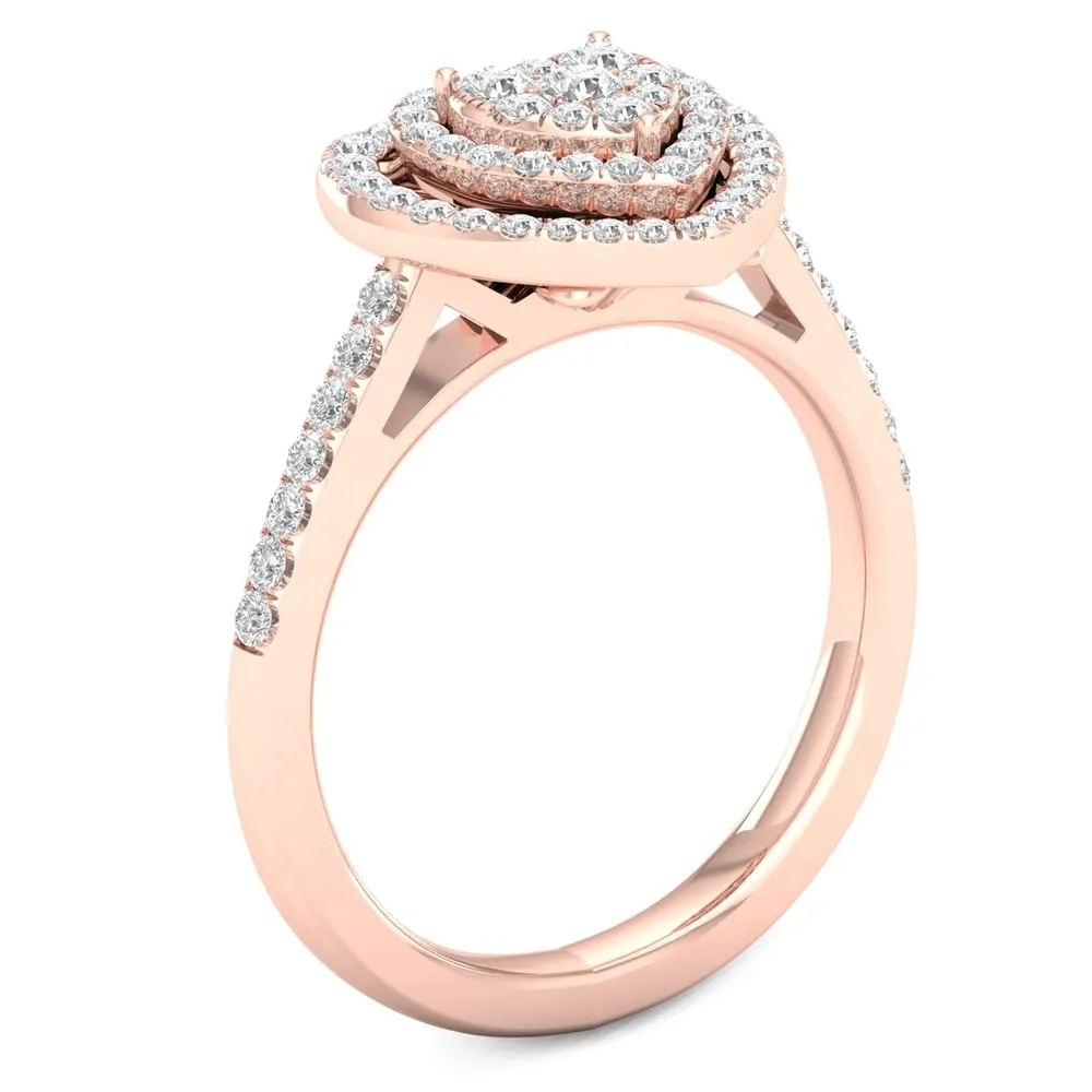 De Couer 1/2ct TDW Diamond Cluster Engagement Ring - Pink sold by Zulily product image thumbnail 2
