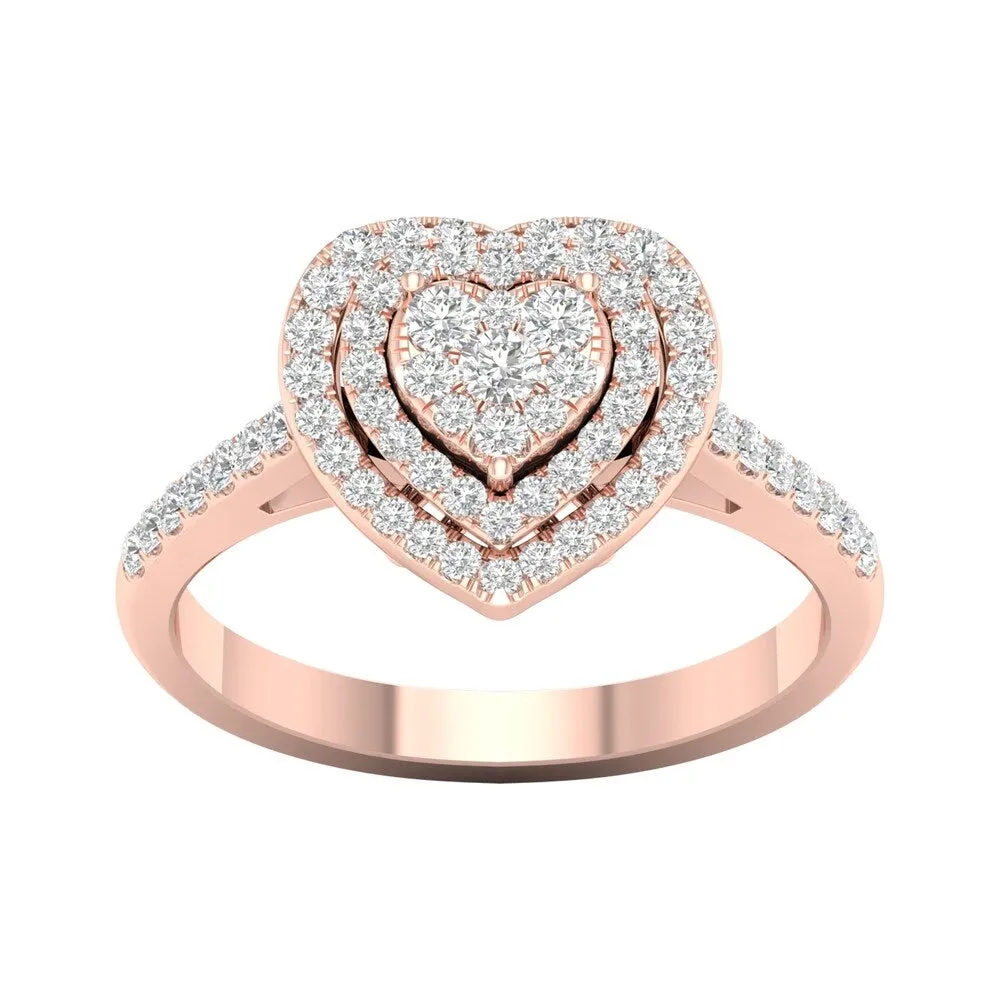 De Couer 1/2ct TDW Diamond Cluster Engagement Ring - Pink sold by Zulily