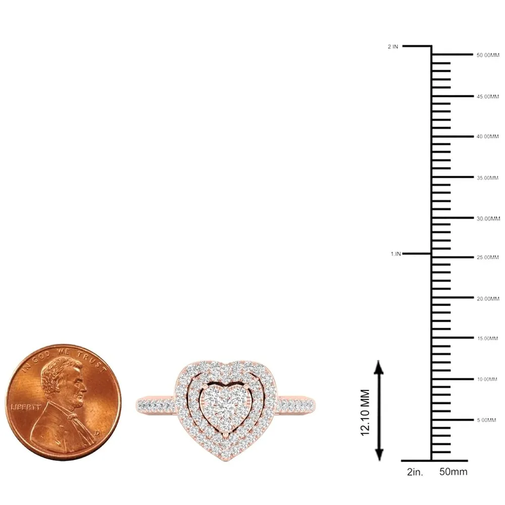 De Couer 1/2ct TDW Diamond Cluster Engagement Ring - Pink sold by Zulily product image thumbnail 5