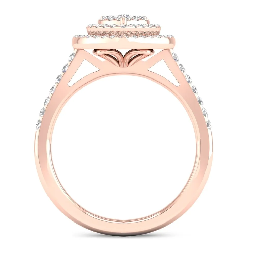 De Couer 1/2ct TDW Diamond Cluster Engagement Ring - Pink sold by Zulily product image thumbnail 4