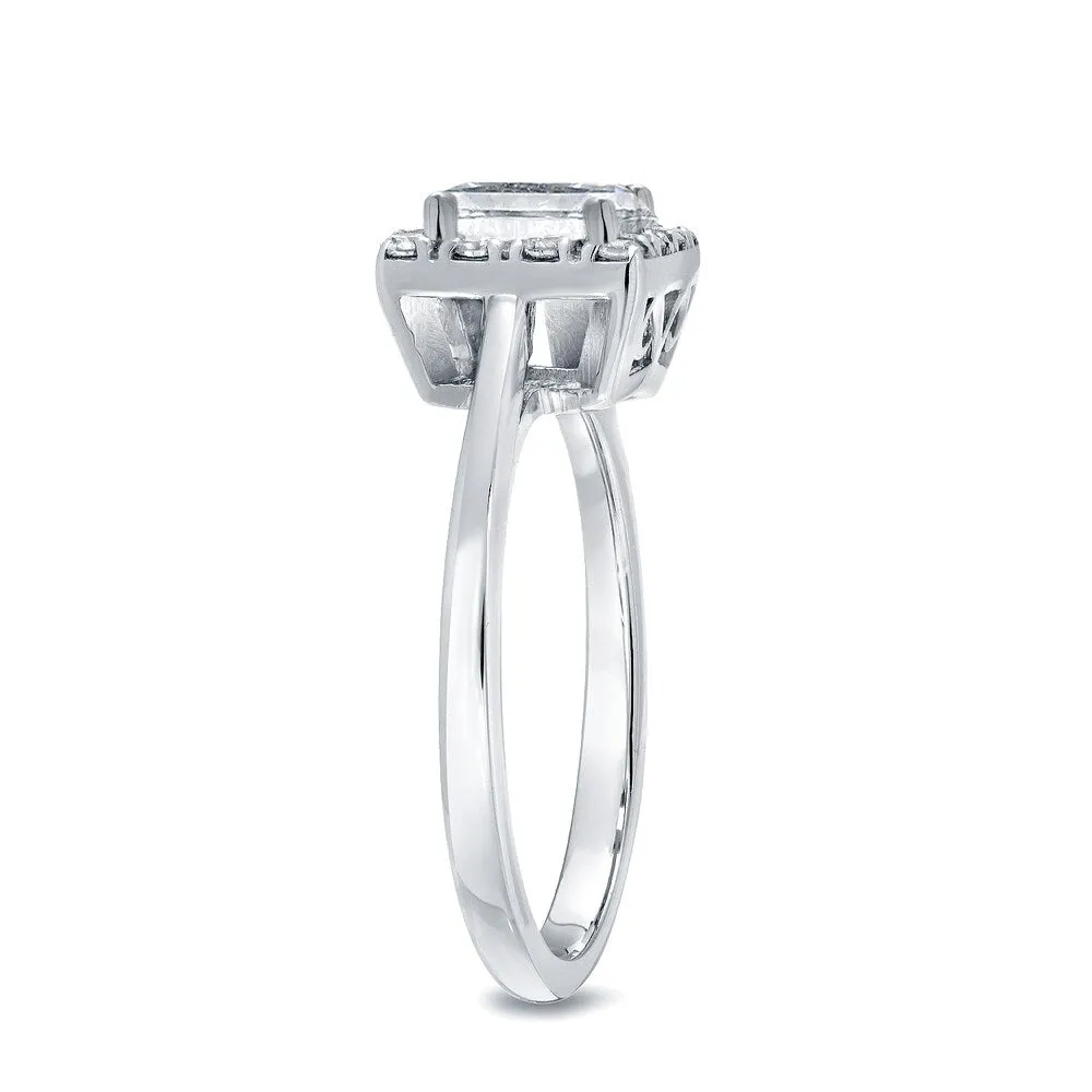 Auriya Platinum 1ct TDW Princess Cut Diamond Halo Engagement Ring sold by Zulily product image thumbnail 2