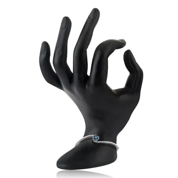 Sterling Silver London Blue Topaz Solitaire Bangle Bracelet sold by Zulily product image thumbnail 3