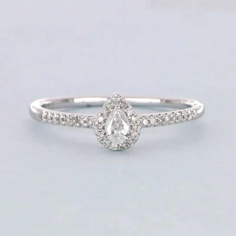 1/5ct TDW Pear Shape Diamond Halo Ring in 10k Gold by De Couer sold by Zulily