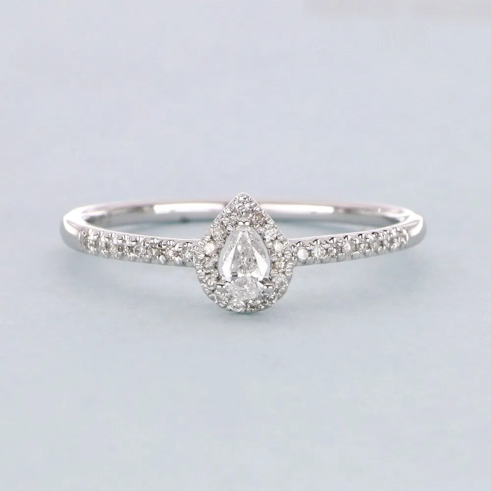 1/5ct TDW Pear Shape Diamond Halo Ring in 10k Gold by De Couer sold by Zulily