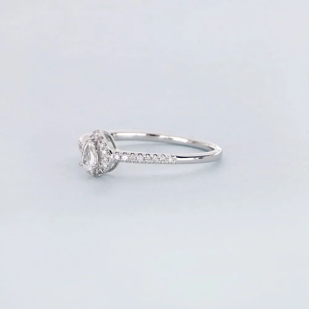 1/5ct TDW Pear Shape Diamond Halo Ring in 10k Gold by De Couer sold by Zulily product image thumbnail 2