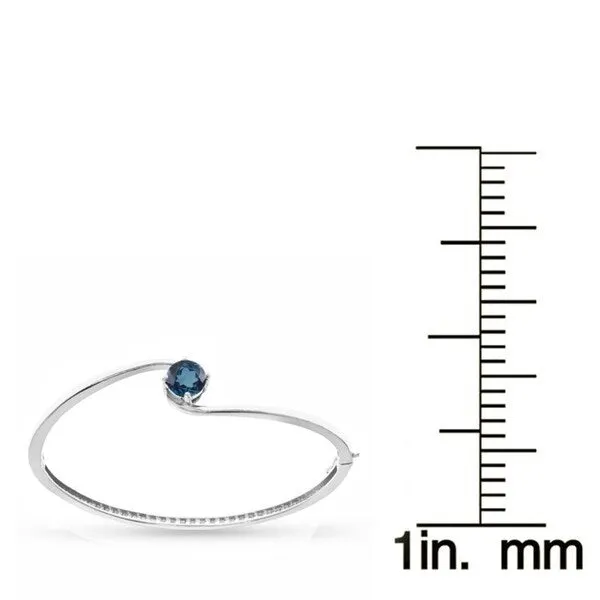 Sterling Silver London Blue Topaz Solitaire Bangle Bracelet sold by Zulily product image thumbnail 2